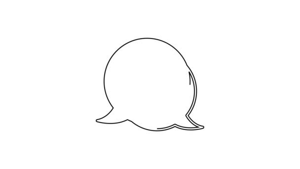 Icono de botón de encendido de línea negra aislado sobre fondo blanco. Firma inicial. Animación gráfica de vídeo 4K — Vídeos de Stock