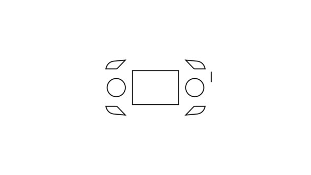 Black line Portable video game console icon isolated on white background. Handheld console gaming. 4K Video motion graphic animation — Stockvideo