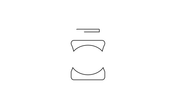 Linea nera Icona del rotolo deodorante antitraspirante isolata su sfondo bianco. Cosmetico per l'igiene del corpo. Animazione grafica 4K Video motion — Video Stock
