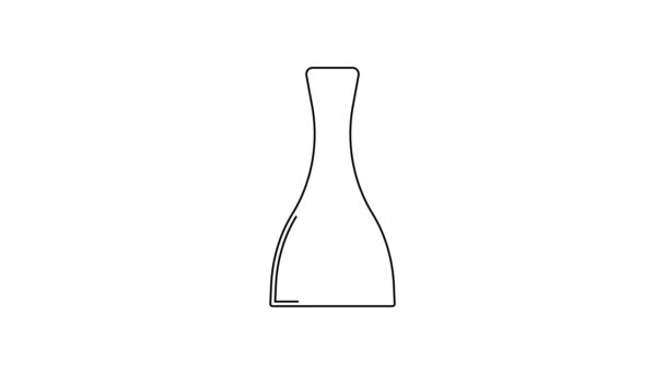 Schwarze Linie Flasche Nagellack-Symbol isoliert auf weißem Hintergrund. 4K Video Motion Grafik Animation — Stockvideo