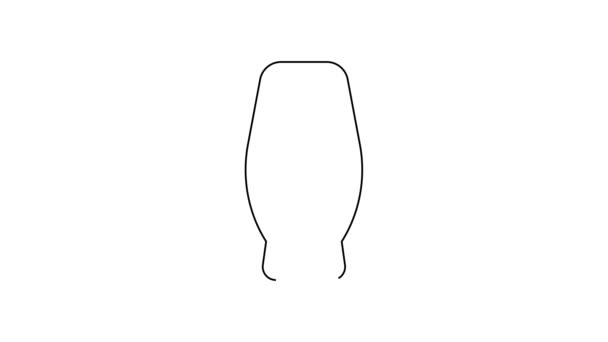 Línea negra Icono de botella de champú aislado sobre fondo blanco. Animación gráfica de vídeo 4K — Vídeo de stock