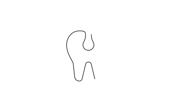 Black line Broken tooth icon isolated on white background. Dental problem icon. Dental care symbol. 4K Video motion graphic animation — Stock Video