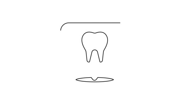 Black line Dental clinic location icon isolated on white background. 4K Video motion graphic animation — Stock Video