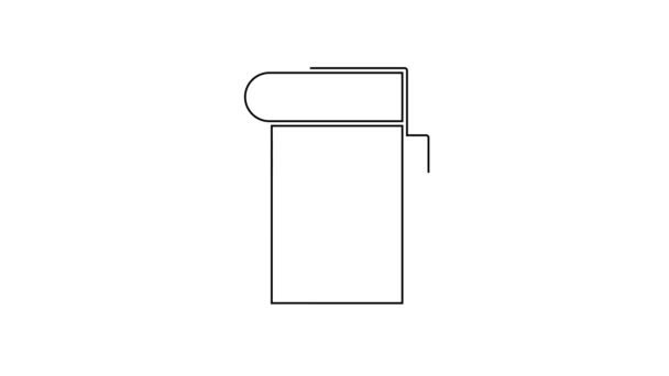 Ligne noire Icône de l'annuaire isolé sur fond blanc. Carnet d'adresses. Annuaire téléphonique. Animation graphique de mouvement vidéo 4K — Video