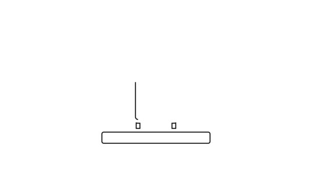 Черная линия Чашка чая иконка изолированы на белом фоне. Видеографическая анимация 4K — стоковое видео