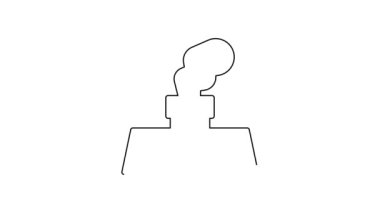 Siyah çizgi Noel bacası simgesi beyaz arka planda izole edilmiş. Mutlu Noeller ve mutlu yıllar. 4K Video hareketli grafik canlandırması