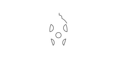 Siyah çizgi Noel oyuncağı ikonu beyaz arka planda izole edilmiş. Mutlu Noeller ve mutlu yıllar. 4K Video hareketli grafik canlandırması