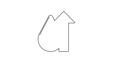 Beyaz arka planda siyah çizgi petrol fiyat artışı simgesi izole edildi. Petrol endüstrisi krizi konsepti. 4K Video hareketli grafik canlandırması