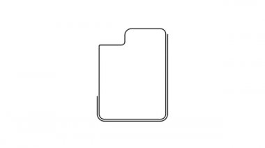 Beyaz arka planda izole edilmiş benzin ikonu için siyah çizgi kutusu. Dizel gaz ikonu. 4K Video hareketli grafik canlandırması