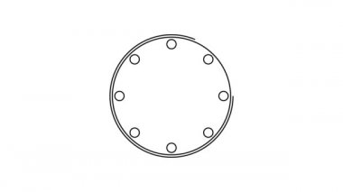 Siyah çizgi yuvarlak kalkan simgesi beyaz arkaplanda izole edildi. Güvenlik, güvenlik, koruma, mahremiyet, koruma kavramı. 4K Video hareketli grafik canlandırması