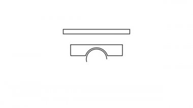 Siyah çizgi güvenlik kamerası simgesi beyaz arkaplanda izole edildi. 4K Video hareketli grafik canlandırması