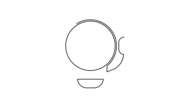 Siyah çizgi alarm zili simgesi beyaz arkaplanda izole edildi. Yangın alarmı. Servis zili, el zili işareti, uyarı sembolü. 4K Video hareketli grafik canlandırması