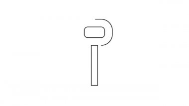 Siyah çizgi Beyaz arkaplanda izole edilmiş eski anahtar simgesi. 4K Video hareketli grafik canlandırması