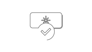 Siyah çizgi parola koruması ve güvenlik erişim simgesi beyaz arkaplanda izole edildi. Güvenlik, güvenlik, koruma, gizlilik kavramı. 4K Video hareketli grafik canlandırması