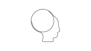 Siyah çizgi kilidi simgesi beyaz arkaplanda izole edildi. Asma kilit işareti. Güvenlik, güvenlik, koruma, gizlilik kavramı. 4K Video hareketli grafik canlandırması