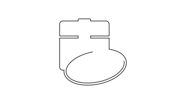 Caixa de papelão de linha preta com ícone de símbolo livre isolado no fundo branco. Caixa, pacote, sinal de encomenda. Entrega, transporte e transporte. Animação gráfica em movimento de vídeo 4K — Vídeo de Stock