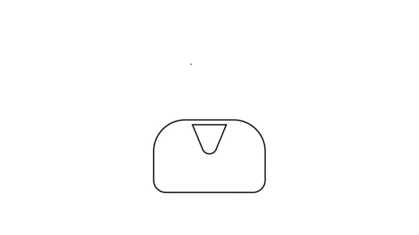 Línea negra Icono de cliente enojado aislado sobre fondo blanco. Animación gráfica de vídeo 4K — Vídeo de stock