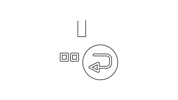 Linha preta Ícone de caixa de papelão de retorno isolado no fundo branco. Caixa, pacote, sinal de encomenda. Entrega e embalagem. Animação gráfica em movimento de vídeo 4K — Vídeo de Stock