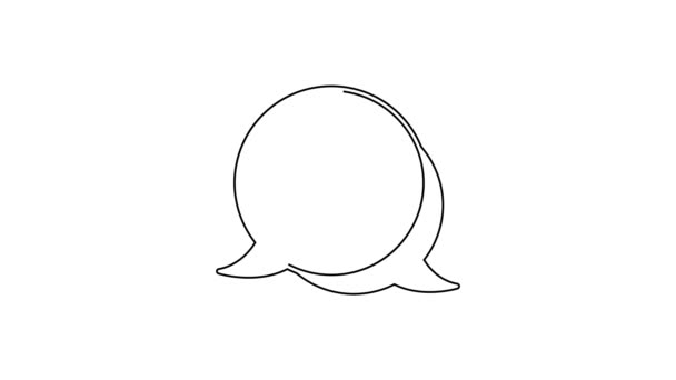 Fekete vonal Horgász ikon elszigetelt fehér háttér. Halászfelszerelés. 4K Videó mozgás grafikus animáció — Stock videók