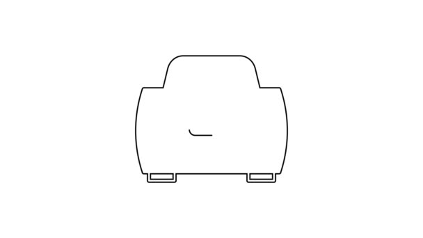 Zwarte lijn geval of doos container voor wobbler en vistuig visserij-apparatuur pictogram geïsoleerd op witte achtergrond. Visserij tackle. 4K Video motion grafische animatie — Stockvideo