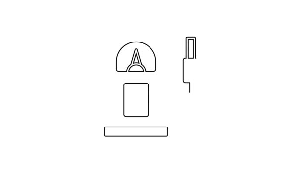 Schwarze Linie Tankstelle oder Symbol isoliert auf weißem Hintergrund. Kraftstoffsymbol für Autos. Benzinpumpe. 4K Video Motion Grafik Animation — Stockvideo
