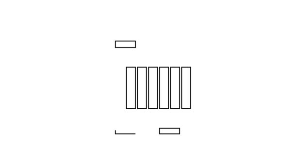Linea nera Icona del sistema di raffreddamento radiatore auto isolato su sfondo bianco. Animazione grafica 4K Video motion — Video Stock