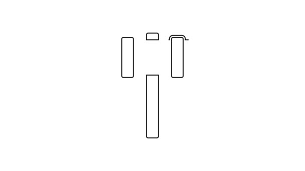 Fekete vonal Sledgehammer ikon elszigetelt fehér alapon. 4K Videó mozgás grafikus animáció — Stock videók