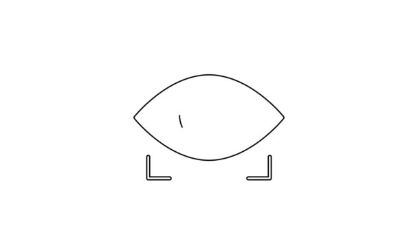 Schwarzer Strich Augenscansymbol isoliert auf weißem Hintergrund. Augen abtasten. Sicherheitsüberprüfungssymbol. Cyber-Augenzeichen. 4K Video Motion Grafik Animation — Stockvideo
