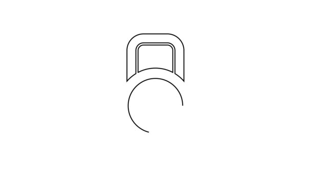 Black line Lock icon isolated on white background. Padlock sign. Security, safety, protection, privacy concept. 4K Video motion graphic animation — Stock Video