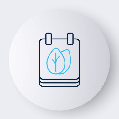 Sonbahar yaprakları simgesine sahip çizgi takvimi beyaz arkaplanda izole edildi. Renkli taslak konsepti. Vektör