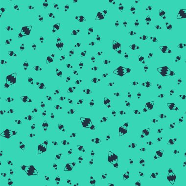 Siyah Noel oyuncağı ikonu yeşil arka planda izole edilmiş kusursuz desen. Mutlu Noeller ve mutlu yıllar. Vektör