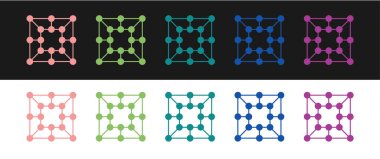 Oyun simgesini siyah ve beyaz arkaplanda izole et. Vektör