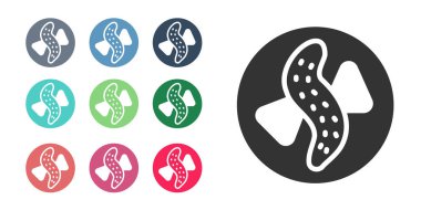 Black Served cucumber on a plate icon isolated on white background. Marine food. Set icons colorful. Vector