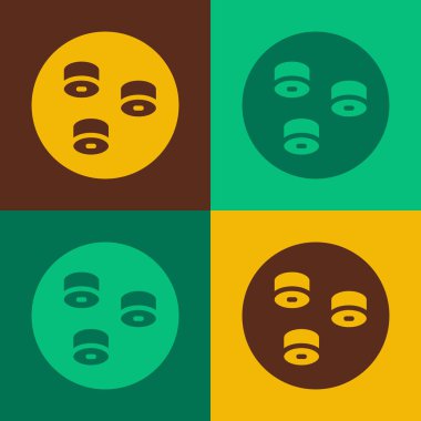 Pop Art Sushi simgesi renk arkaplanında izole edildi. Geleneksel Japon yemekleri. Vektör