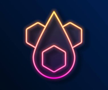 Parlayan neon hattı bal peteği simgesi siyah arkaplanda izole edildi. Bal hücrelerinin sembolü. Tatlı doğal yemek. Vektör