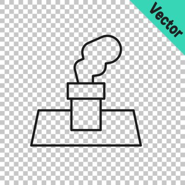 Black line Christmas chimney icon isolated on transparent background. Merry Christmas and Happy New Year. Vector