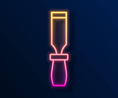 Parlayan neon hattı Rasp metal dosya simgesi siyah arkaplanda izole edildi. Ahşap ve metalle çalışmak için Rasp. Tezgah ve atölye için alet. Vektör