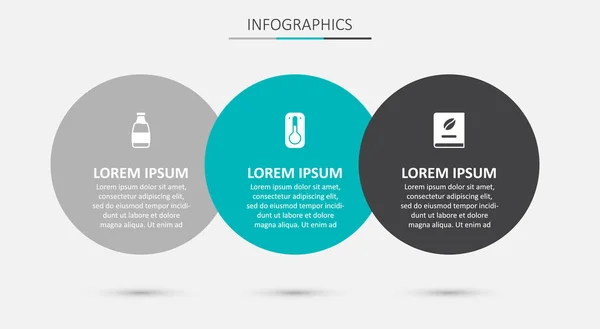 Set Coffee thermometer, Milk bottle and book. Business infographic template. Vector — Stock Vector