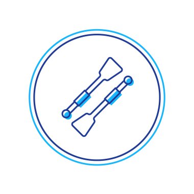 Beyaz arka planda izole edilmiş kürek ya da kürek dolu tekne simgesi. Vektör.