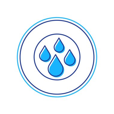 Doldurulmuş ana hatlı su bırakma simgesi beyaz arkaplanda izole edildi. Vektör