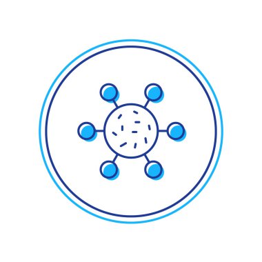 Doldurulmuş Bakteri simgesi beyaz arkaplanda izole edildi. Bakteriler ve mikroorganizmalar, sebep olan mikroorganizma hastalıkları, hücre kanseri, mikrop, virüs, mantar. Vektör.