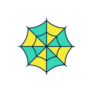 Beyaz arkaplanda izole edilmiş Örümcek Ağı simgesi. Örümcek ağı işareti. Mutlu Cadılar Bayramı Partisi. Vektör