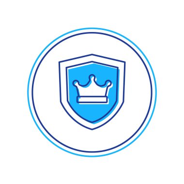 Beyaz arkaplanda izole edilmiş taç simgesiyle ana hatlarıyla doldurulmuş. Vektör