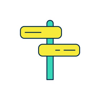 Ana hatlı trafik levhası. Beyaz arkaplanda sinyal simgesi izole edildi. İşaretçi sembolü. İzole sokak bilgi levhası. Yön tabelası. Vektör