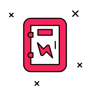 Doldurulmuş elektrik paneli simgesi beyaz arkaplanda izole edildi. Vektör