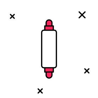 Doldurulmuş Rolling Pin simgesi beyaz arkaplanda izole edildi. Vektör