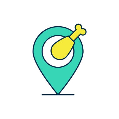 Doldurulmuş tavuk budu simgesi beyaz arka planda izole edilmiş. Tavuk budu. Vektör