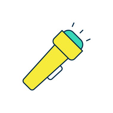 El feneri simgesi beyaz arkaplanda izole edildi. Vektör