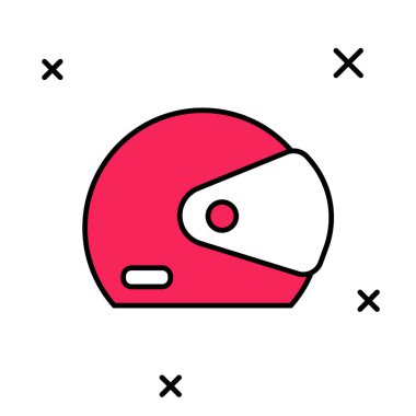 Beyaz arkaplanda izole edilmiş ana hatlı yarış başlığı simgesi. Vektör