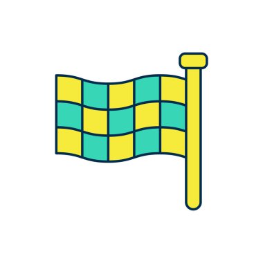 Beyaz arkaplanda işaretli bayrak simgesi izole edildi. Yarış bayrağı. Vektör